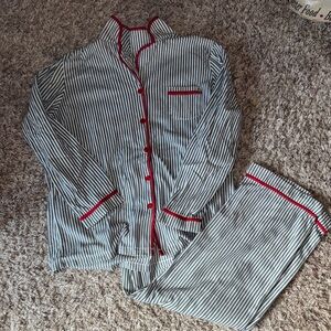 Striped fleece pajamas